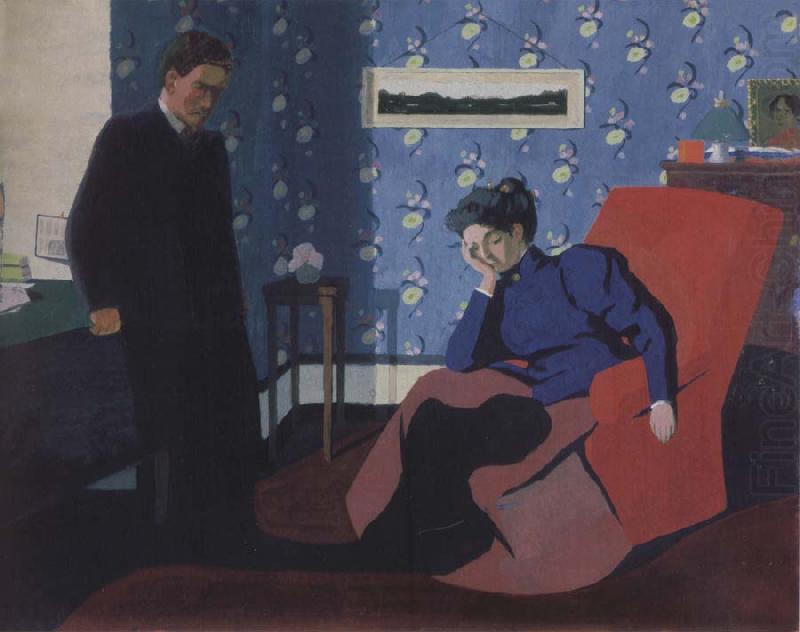 Felix Vallotton Interior with red armchair and figure china oil painting image